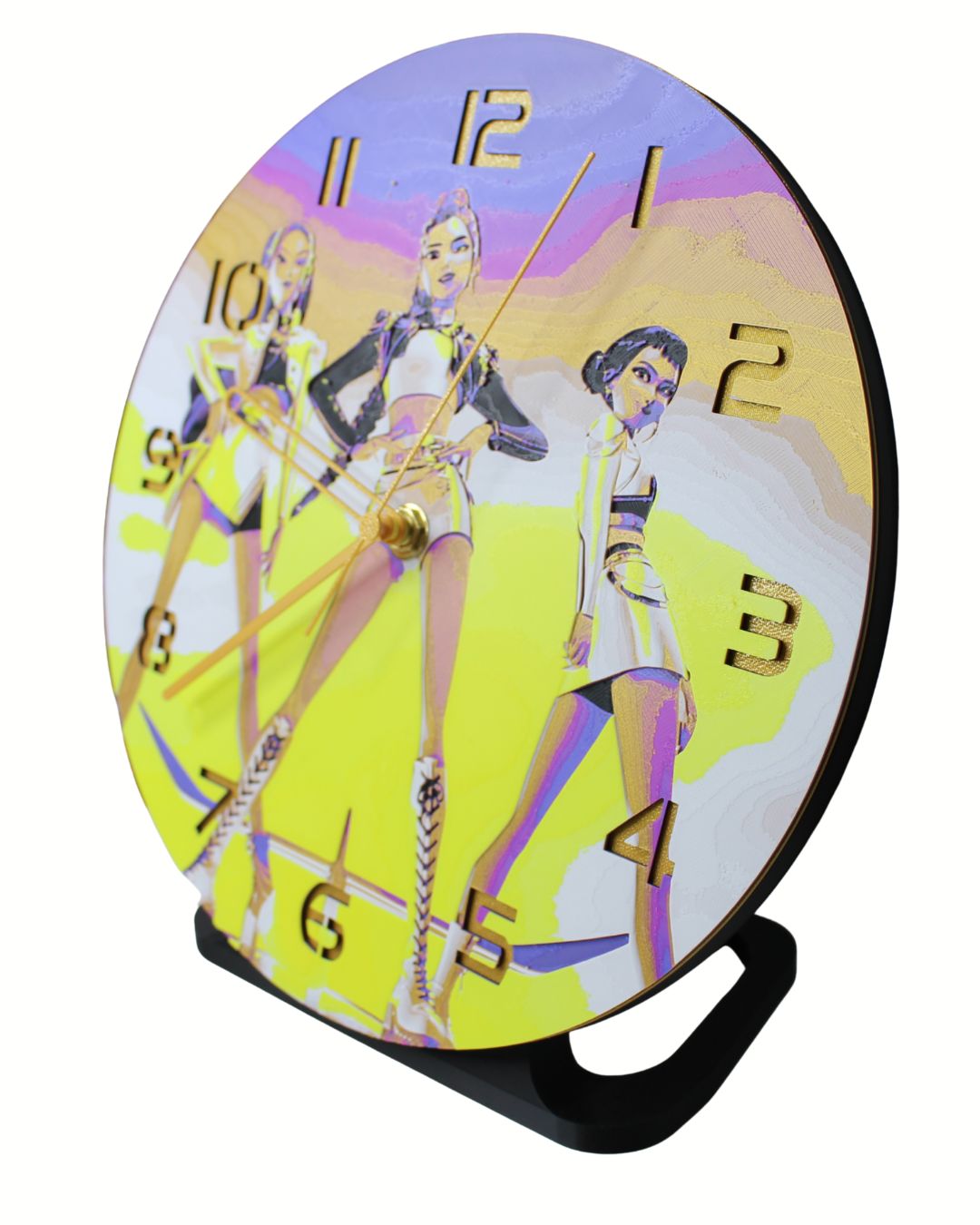 K-Pop Demon Hunters Inspired 3D Printed Clock – Huntrix Live Edition