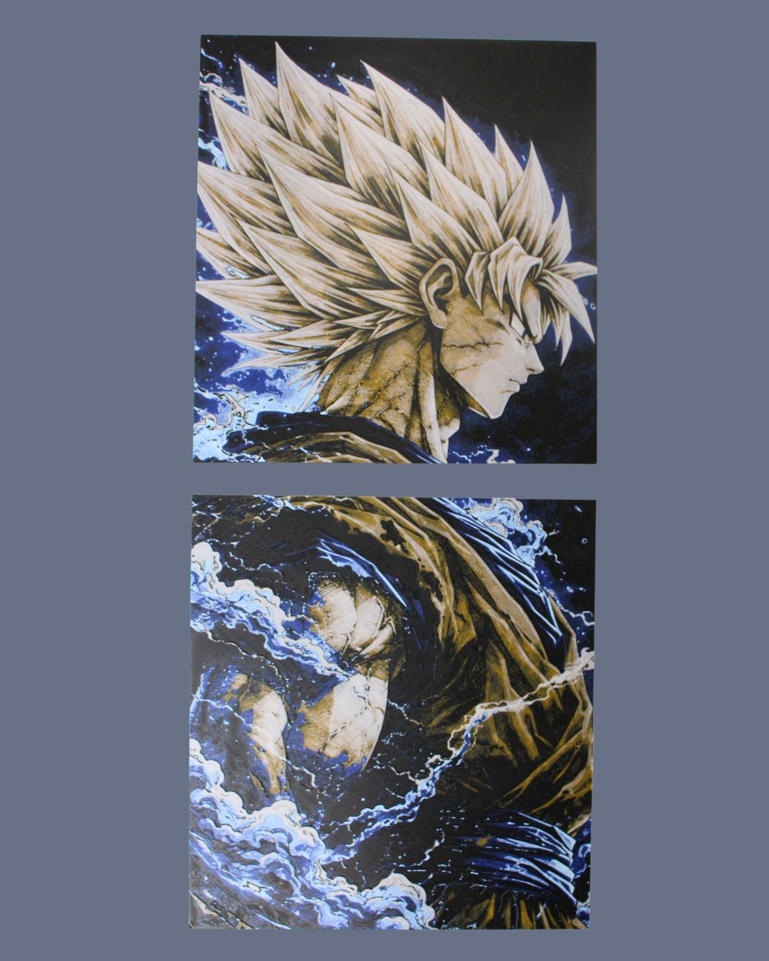 DBZ Goku-Inspired MultiForge Wall Art (2-Panel Set)