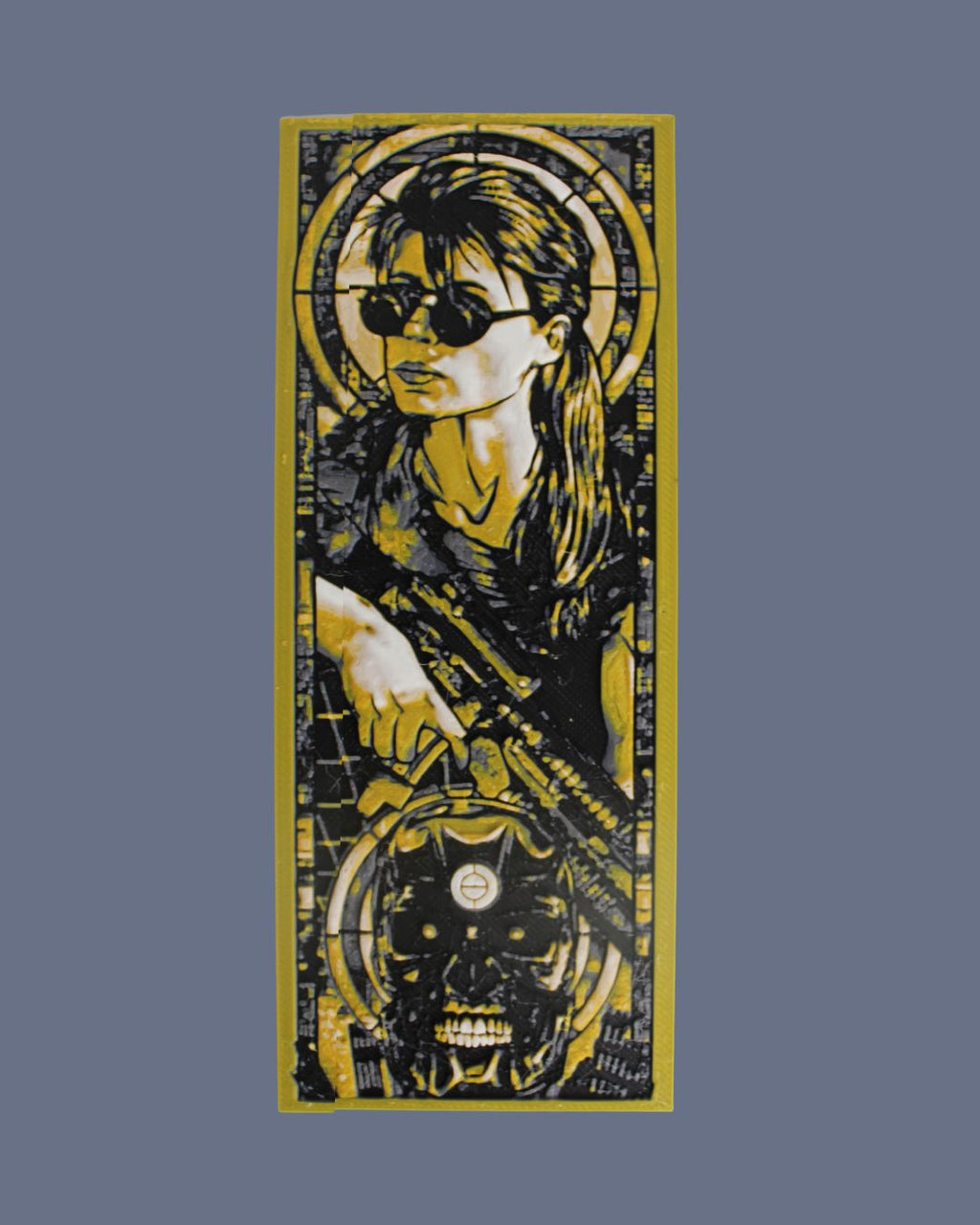 Sarah Connor & Terminator Inspired HueForge Bookmark