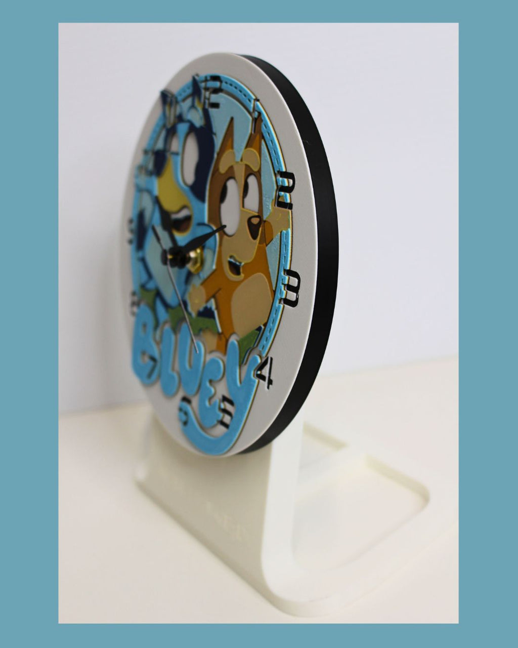 Bluey Wall 3D Printed Kids Clock | Bluey & Bingo Design