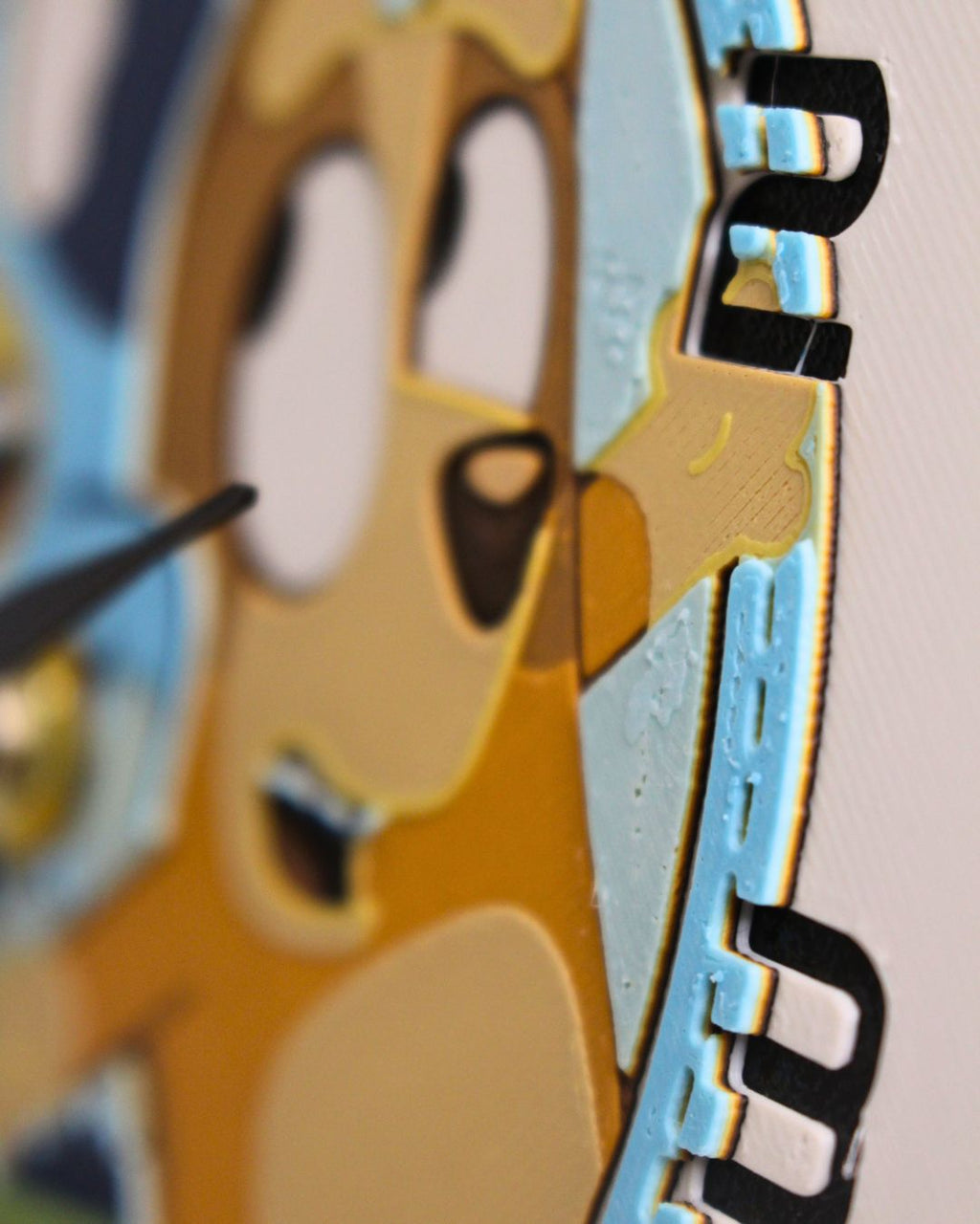 Bluey Wall 3D Printed Kids Clock | Bluey & Bingo Design