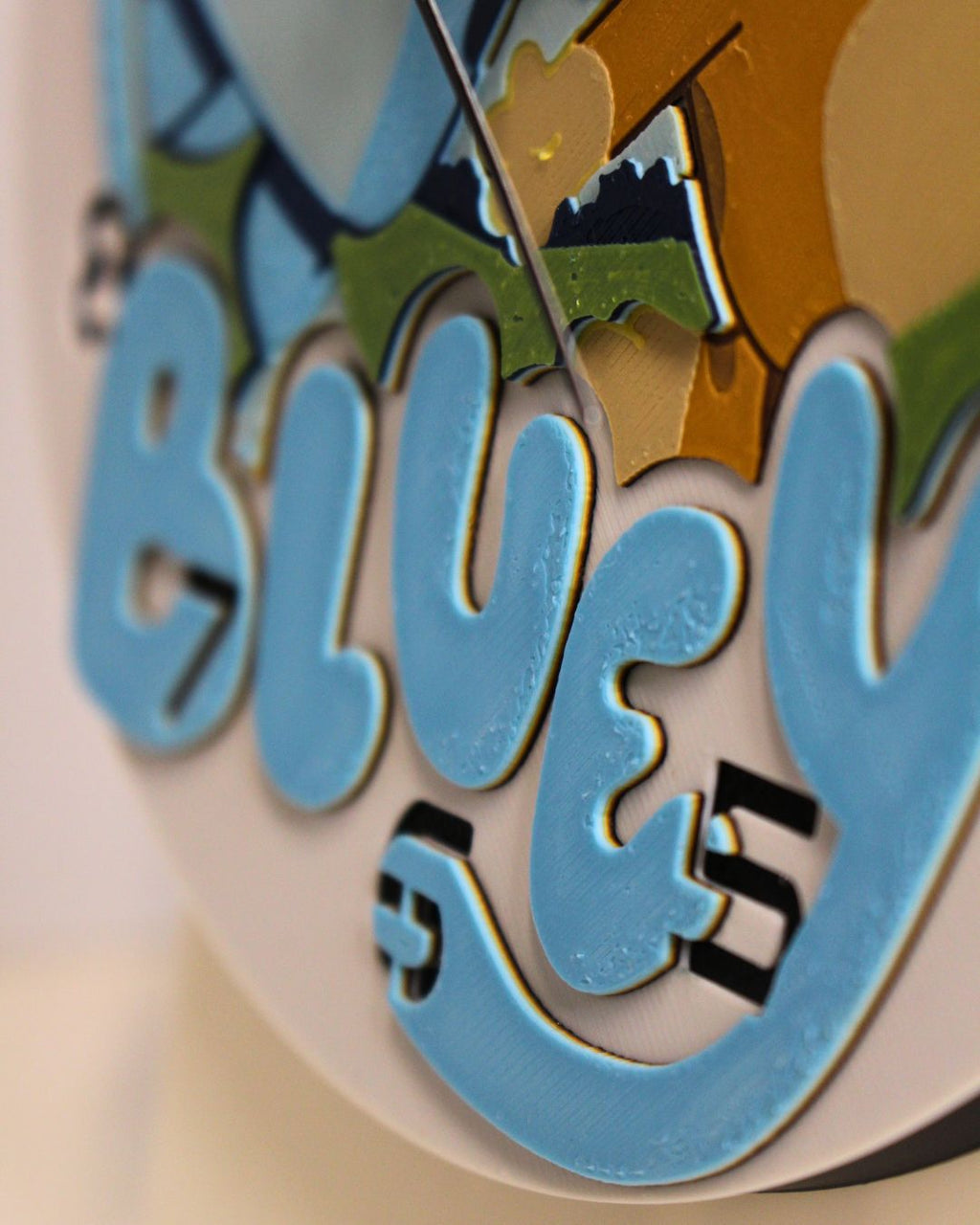 Bluey Wall 3D Printed Kids Clock | Bluey & Bingo Design