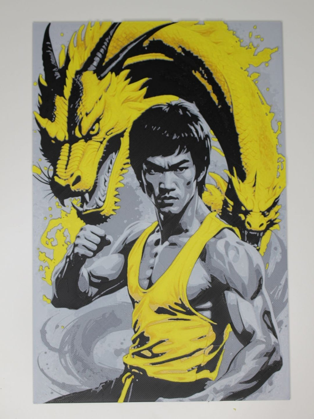 Bruce Lee & Dragon 3D Hueforge Print