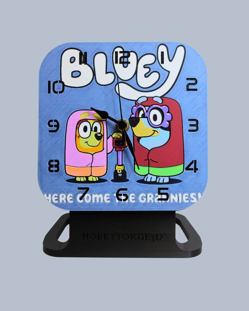 Bluey “Grannies” Square Clock | 3D Printed Kids Clock