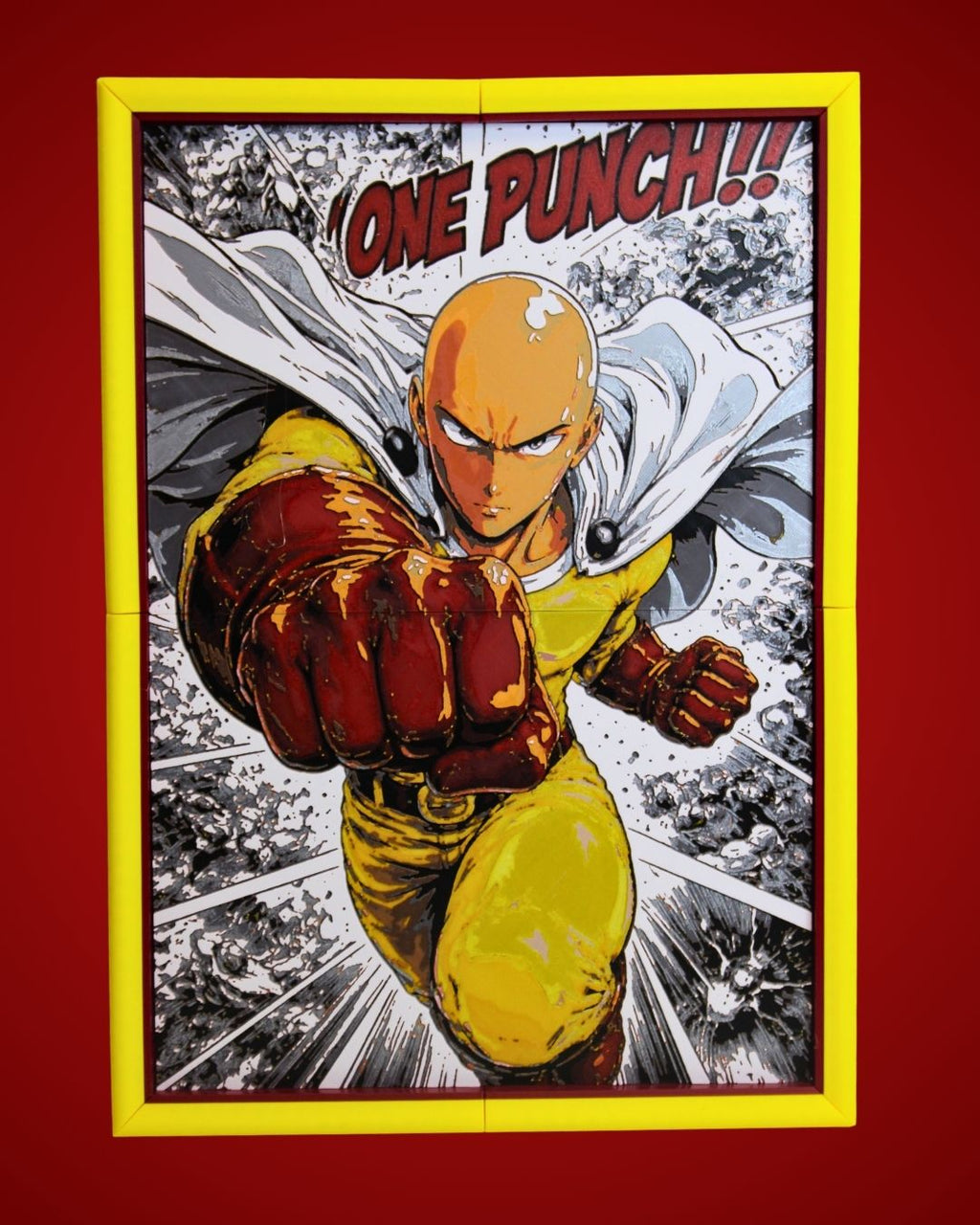 One Punch Man Multi Panel Wall Art – Saitama 3D Printed MultiForge