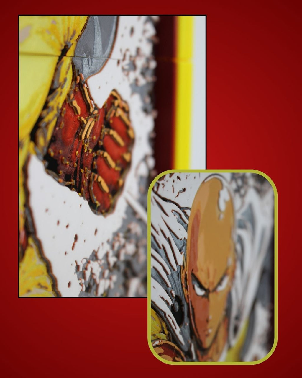 One Punch Man Multi Panel Wall Art – Saitama 3D Printed MultiForge