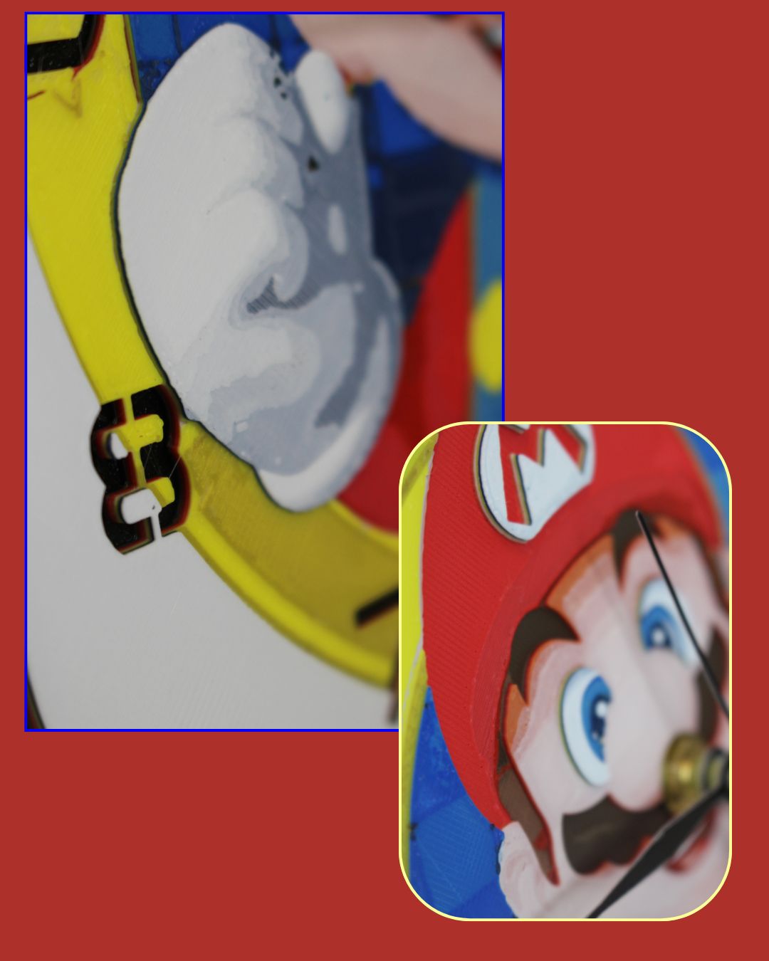 Super Mario Bros - Mario Square Clock | 3D Printed Kids Clock