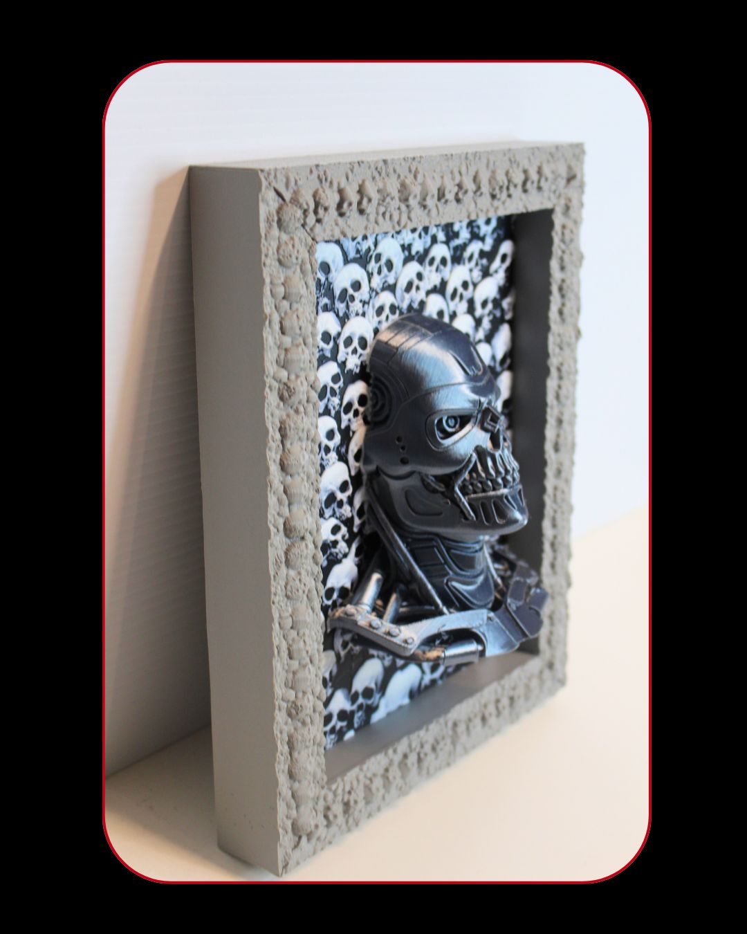 Terminator Inspired – DepthForge™ 3D Skull Shadow Box Display