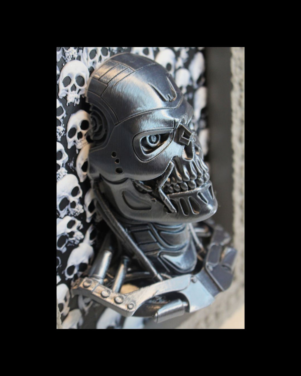 Terminator Inspired – DepthForge™ 3D Skull Shadow Box Display
