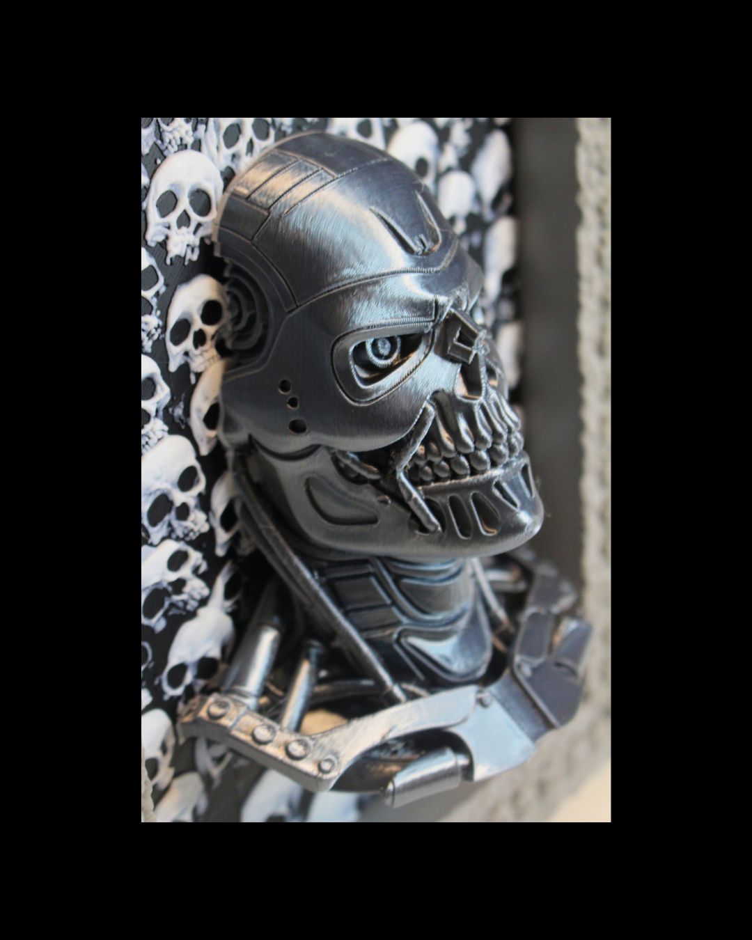 Terminator Inspired – DepthForge™ 3D Skull Shadow Box Display