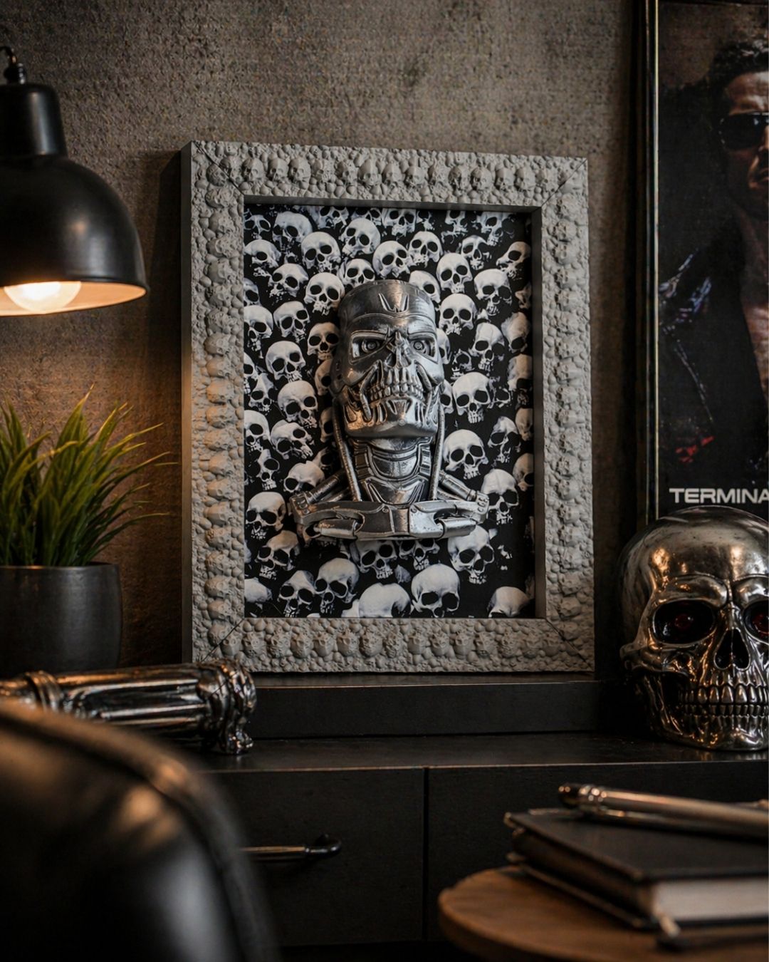 Terminator Inspired – DepthForge™ 3D Skull Shadow Box Display