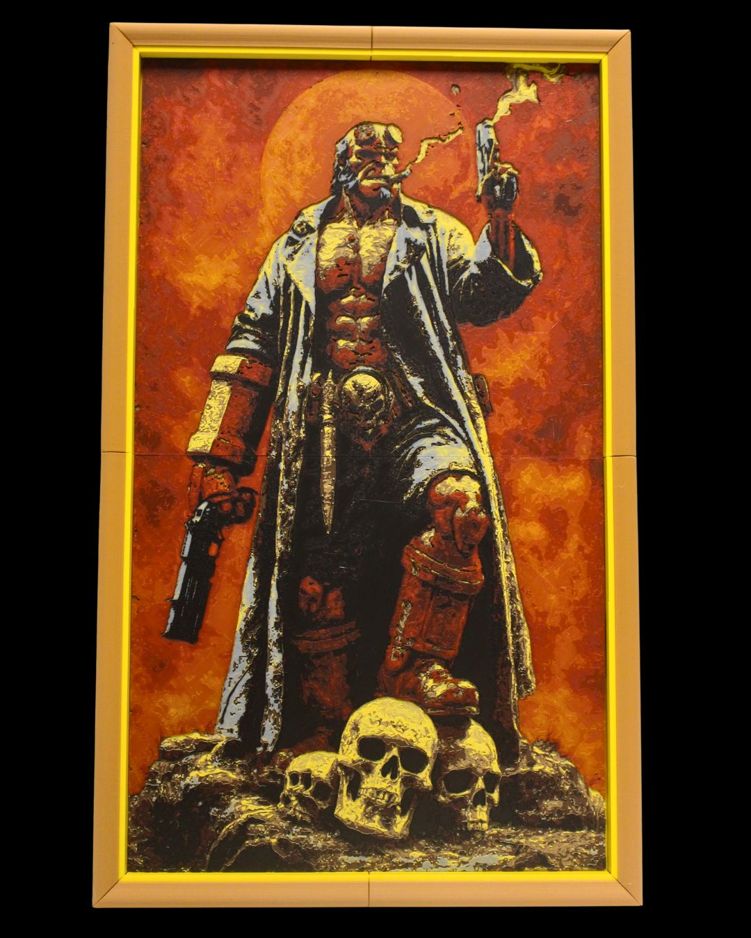 Hellboy Inspired Multiforge HueForge Wall Art – Two Panel Edition