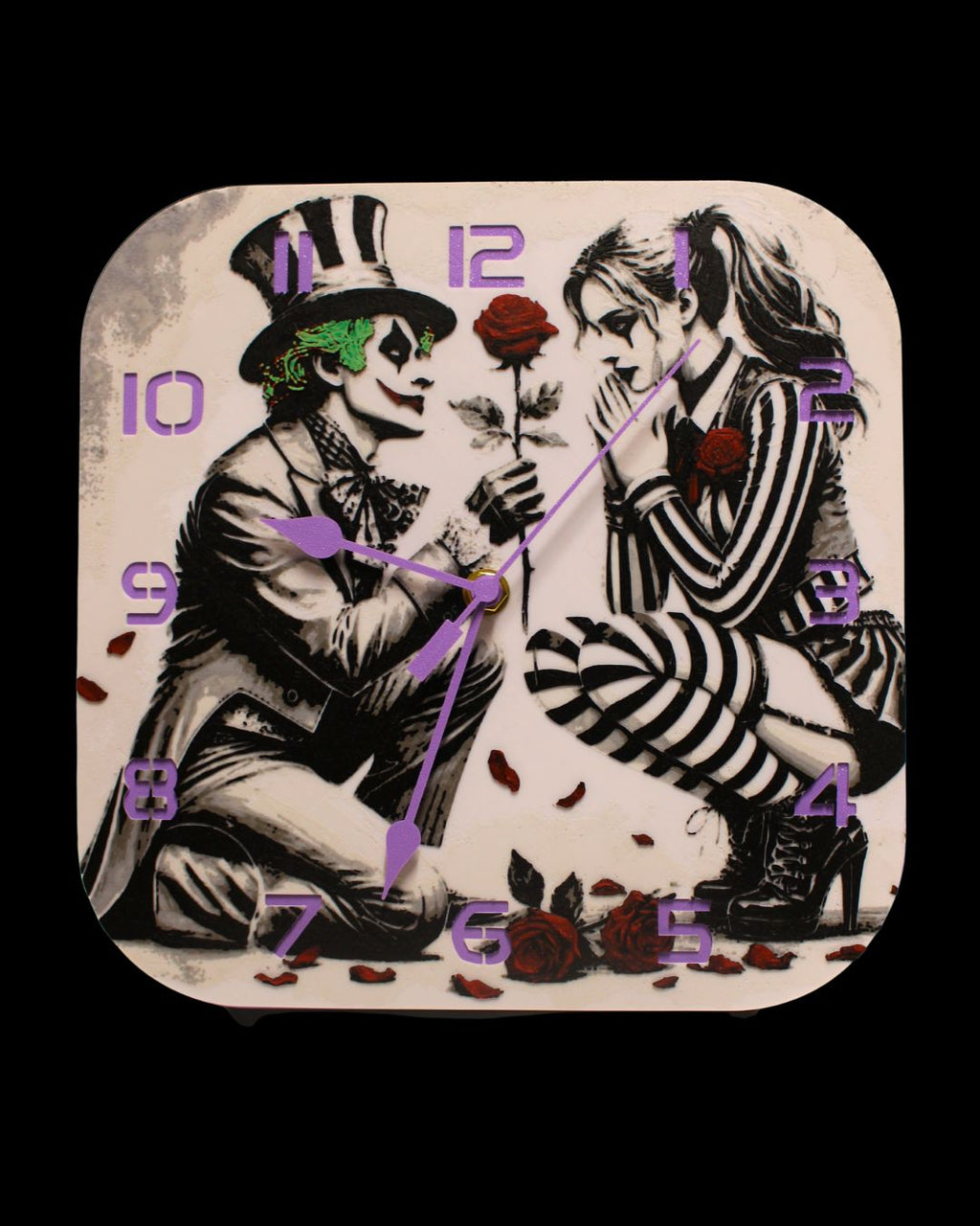 Joker & Harley Quinn Romance Clock – 3D Printed Square Clock