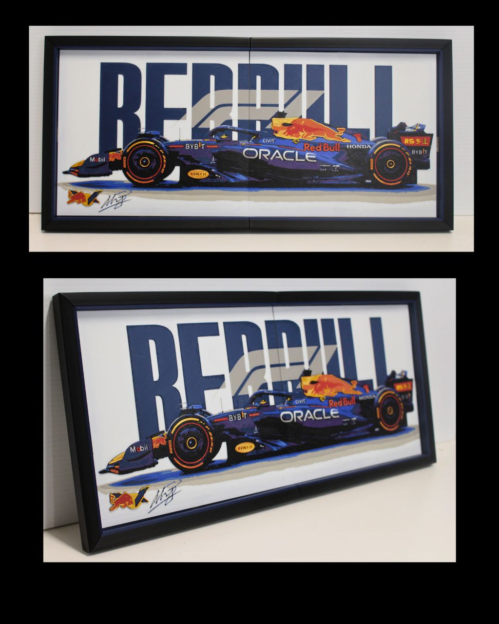RedBull F1 Multiforge Wall Art – Two Panel HueForge Display