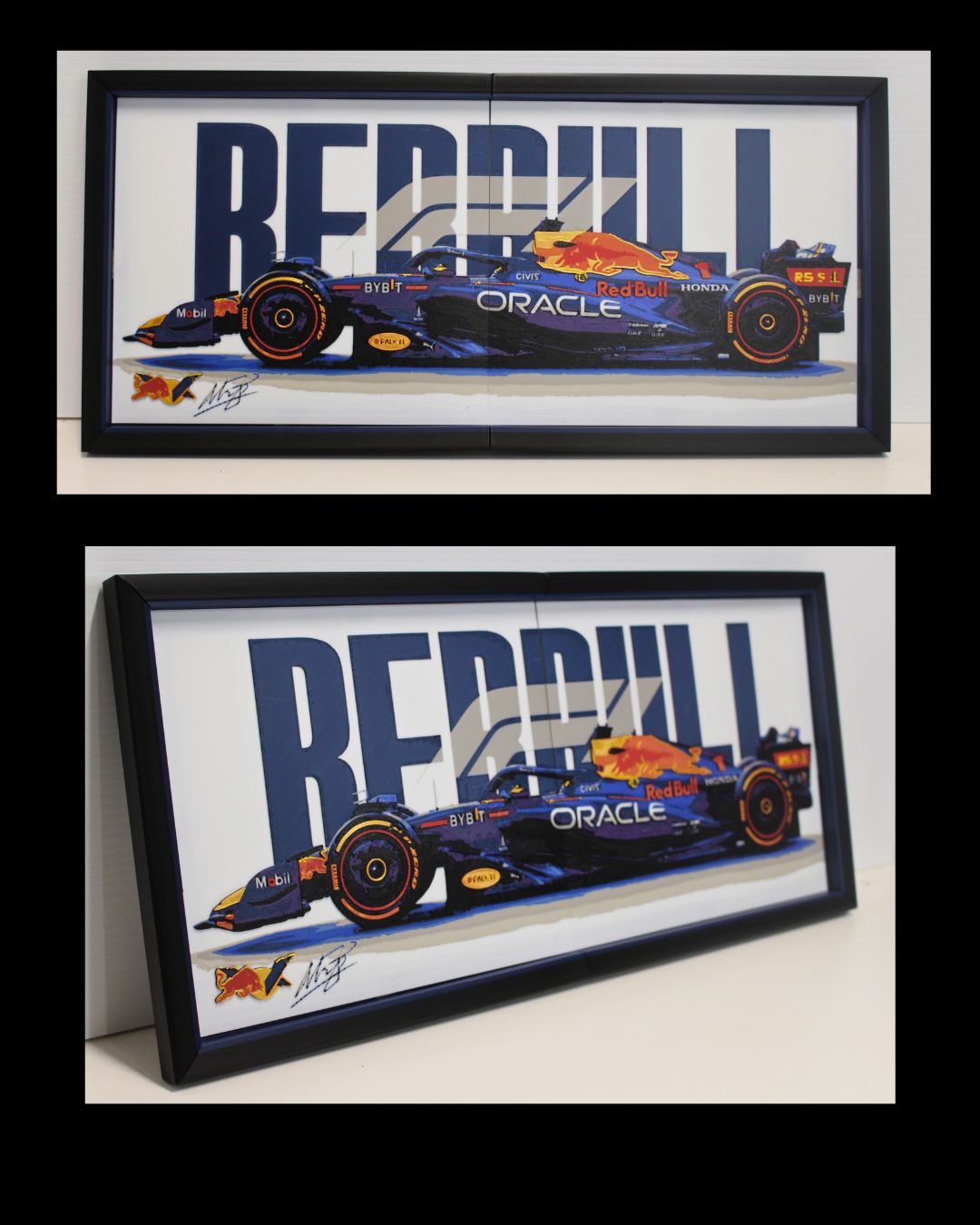 RedBull F1 Multiforge Wall Art – Two Panel HueForge Display
