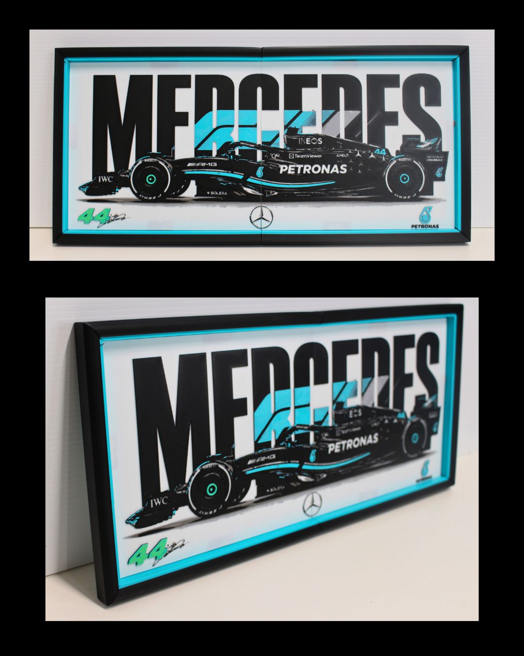 Mercedes F1 Multiforge Wall Art – Two Panel HueForge Display