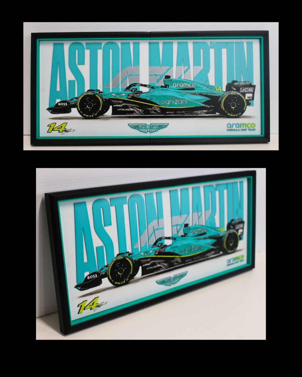 Aston Martin F1 Multiforge Wall Art – Two Panel HueForge Display