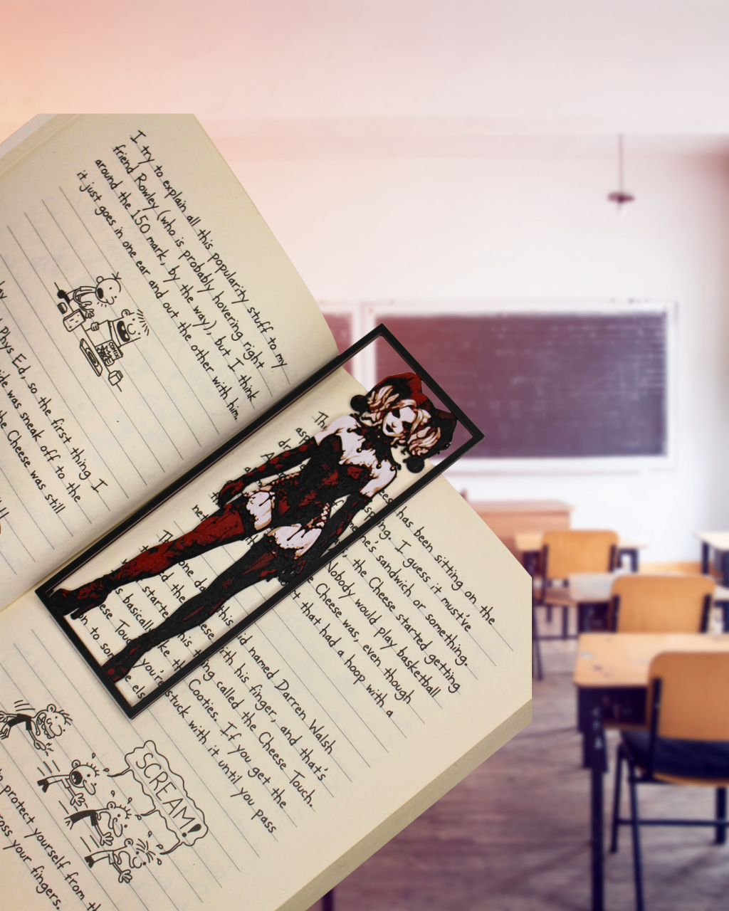 Harley Quinn Halloween Bookmark | 3D Printed DC Character Bookmark