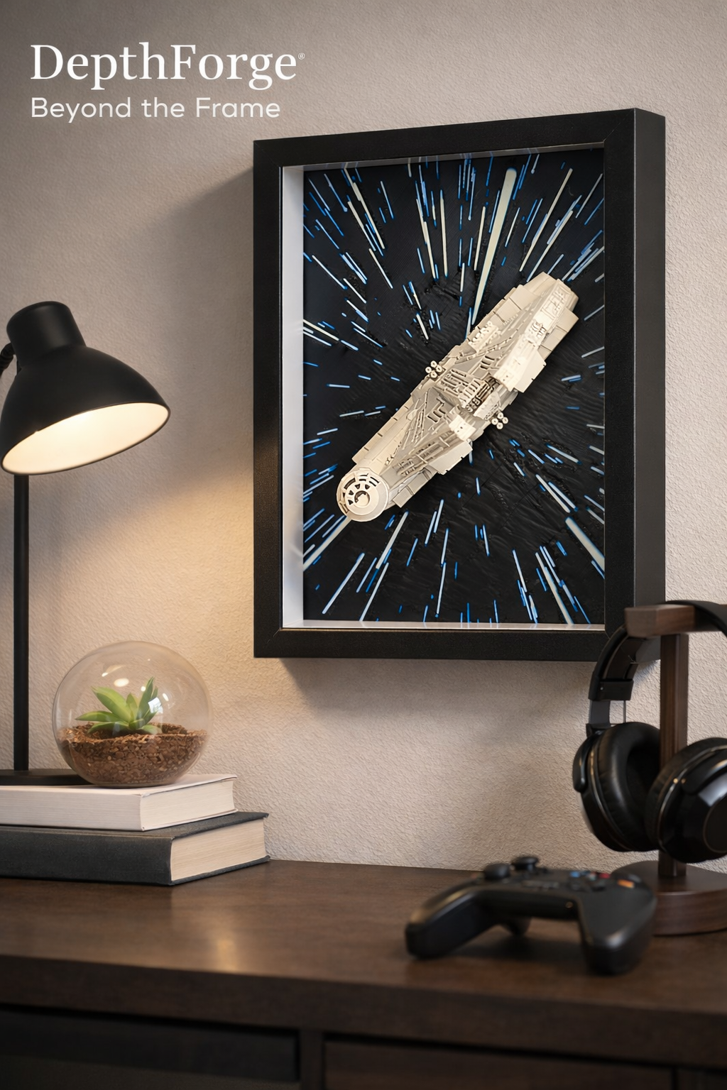 Star Wars Millennium Falcon Inspired DepthForge Print