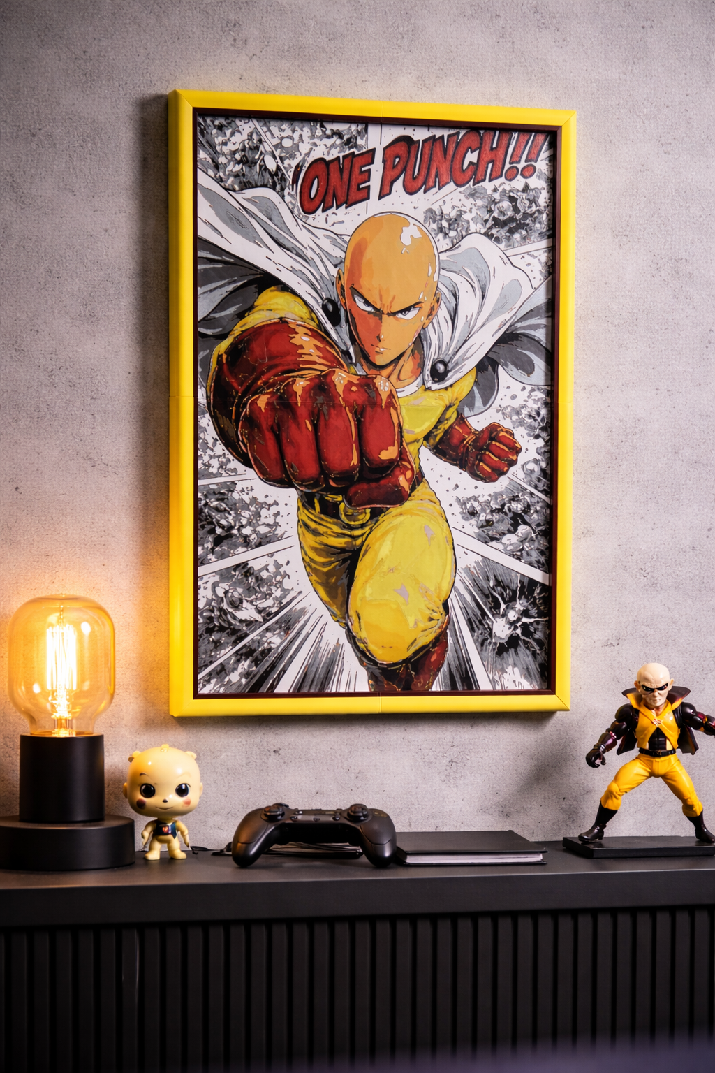 One Punch Man Multi Panel Wall Art – Saitama 3D Printed MultiForge