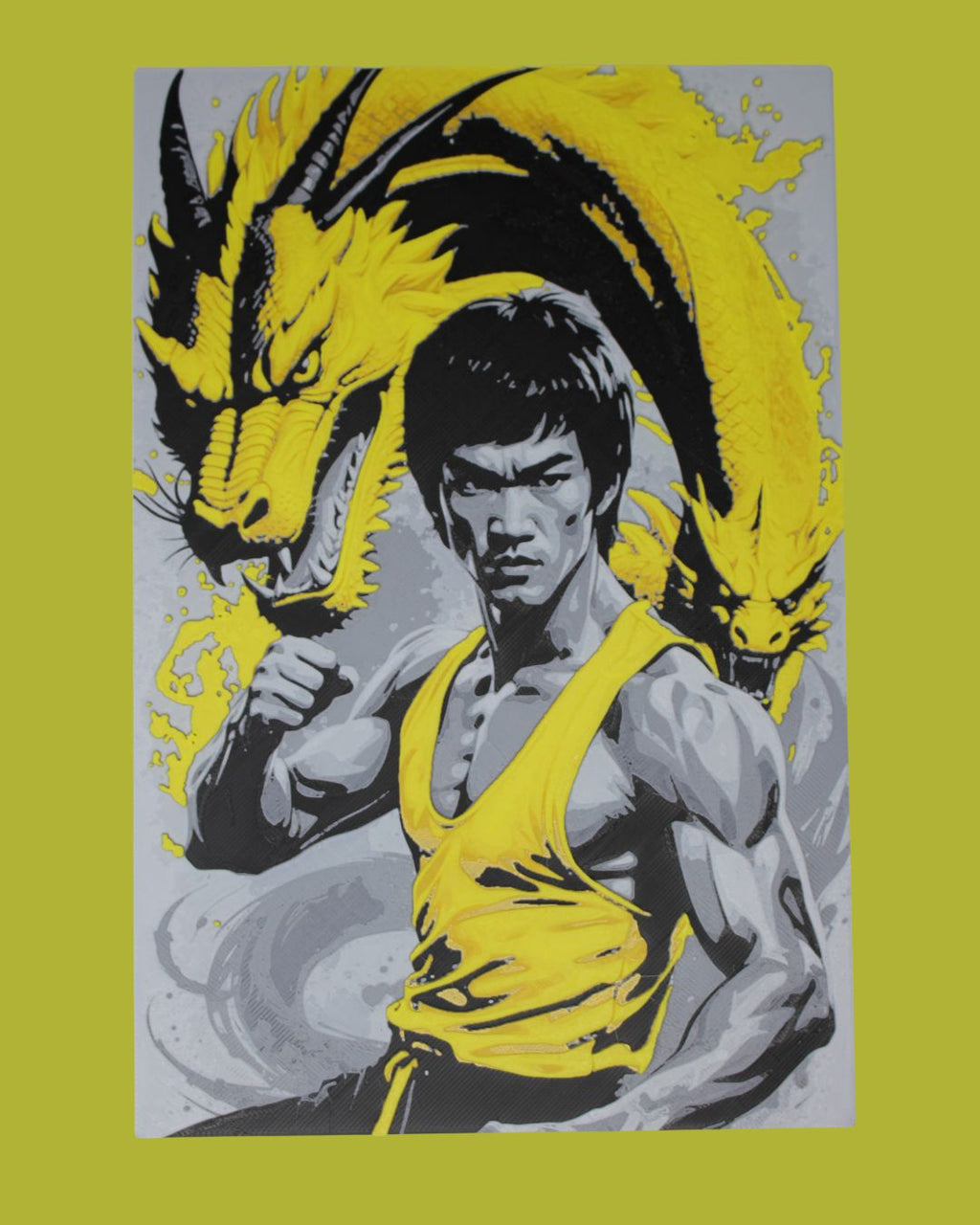 Bruce Lee & Dragon 3D Hueforge Print