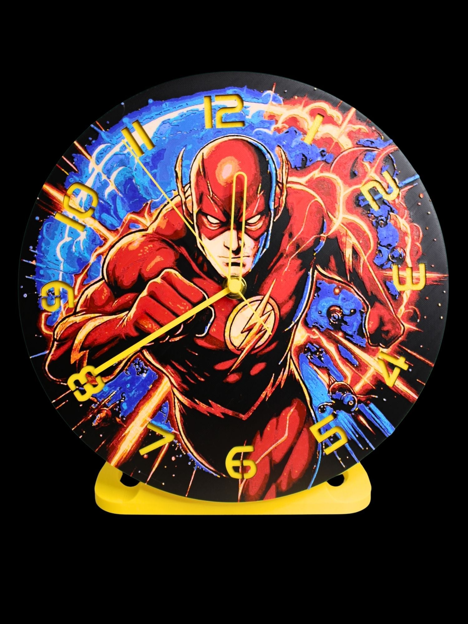 The Flash Inspired HueForge Wall Clock – 3D Printed Superhero Clock
